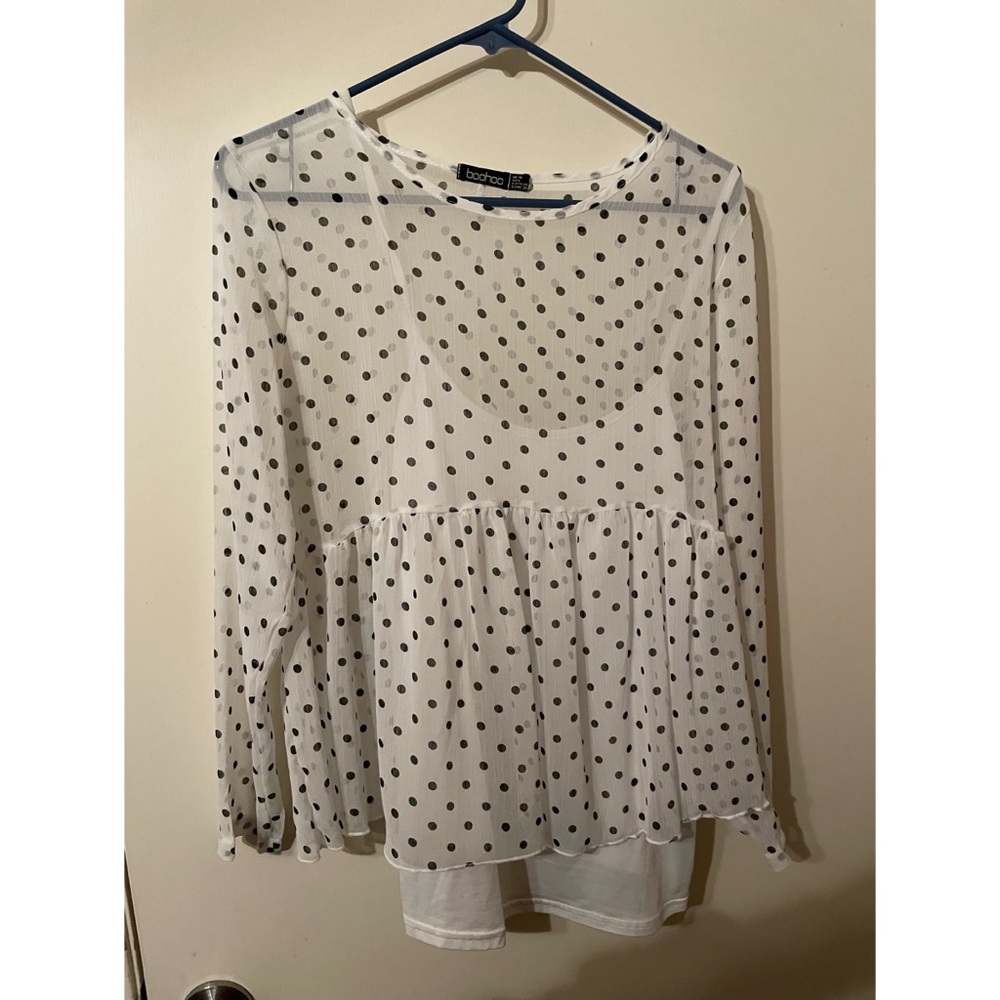 White with black polka dot maternity
